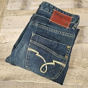 Marc Ecko Men's Jeans‎ Size 30 Relaxed Straight Leg Blue Dark Wash Denim Stretch